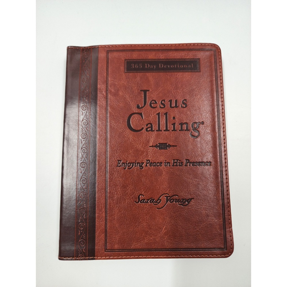 Jesus Calling Sarah Young 365 Day Devotional Brown Faux Leather Comfort Print